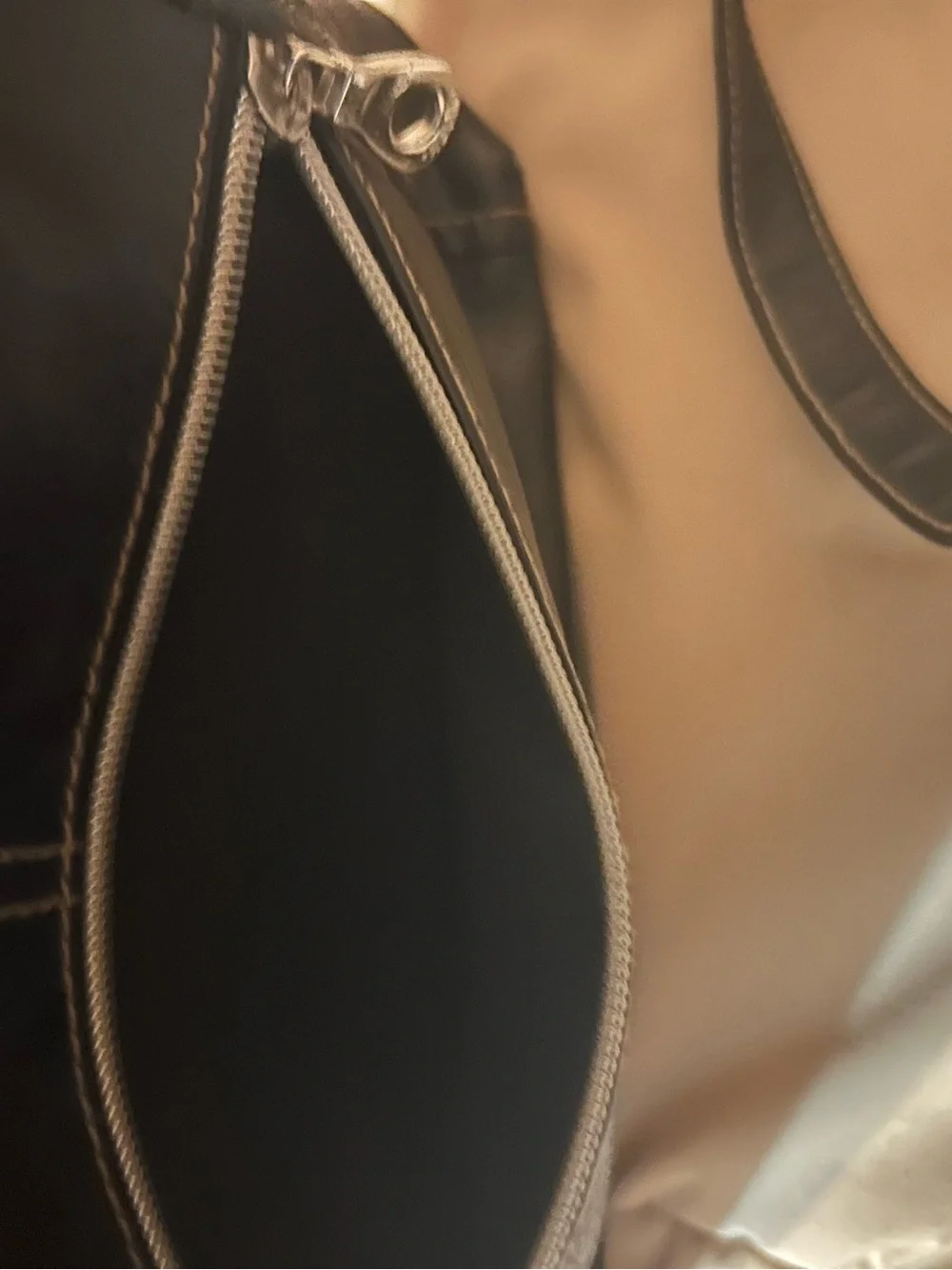 Relic Black Faux Leather Crossbody with Cream Stitching
